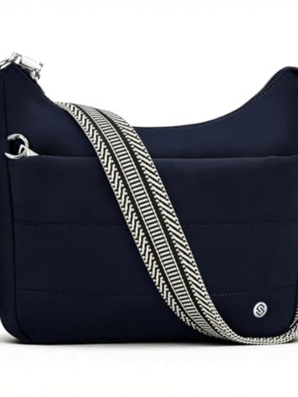 Anti Theft Crossbody Bag Quilted Nylon RFID Blocking Built In Wallet